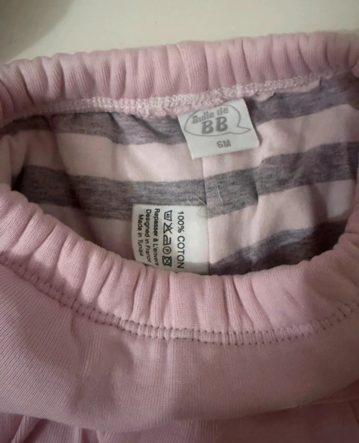 Ensemble Bebé Bulle de BB - Rosa/Gris Rayado - 6 Meses – photo 8